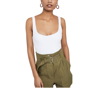Alix Nyc Sleek White Mott Size M Tank Bodysuit
