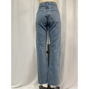 Agolde 'Cherie' Blue Cotton High Rise Straight Jean Size 28