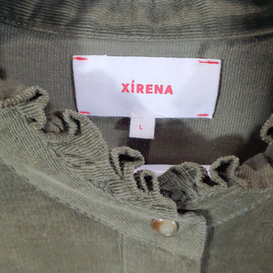 Xirena Ruffled Green Olive Hayes Size L Shirt