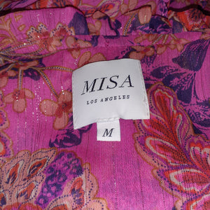 Misa Los Angeles Floral Pink Leeva Size M Dress