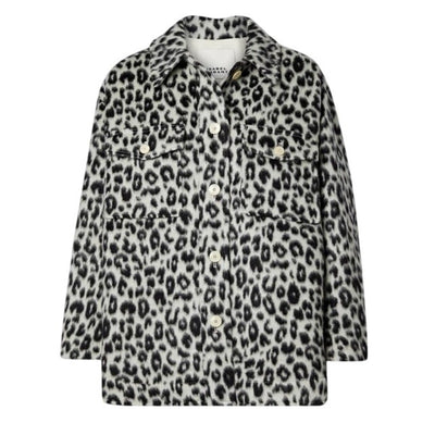 Isabel Marant Leopard Print Black Odelino Jacket Size 34