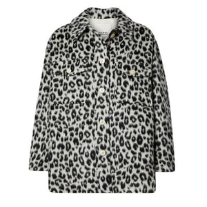 Isabel Marant Leopard Print Black Odelino Jacket Size 34