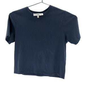Tibi Classic Blue Program Cropped Baby T Shirt Size XS