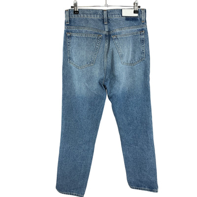Re/Done Classic Blue High Rise Straight Leg Denim Jeans Size 28