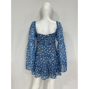 Majorelle 'Ailish' Blue Mini Georgette Dress Size S