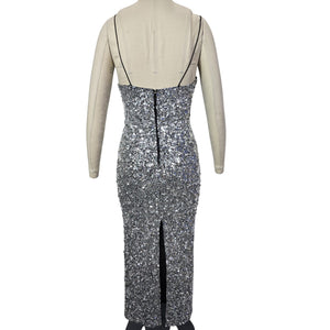 Olivia Embellished Black And Gunmetal Nelle Maxi Size 0 Dress