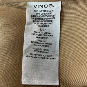 Vince Classic White Belted Linen Blend Shirt Dress Size S NWT