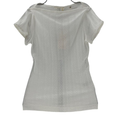 Dôen Pointelle White Pauline Tee Size XS