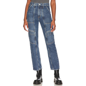 Agolde Utility Blue Cooper Cargo Denim Jeans Size 26
