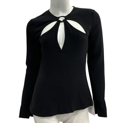 Stella Mccartney Cutout Black Keyhole Top Size 36 EU / US XS NWT