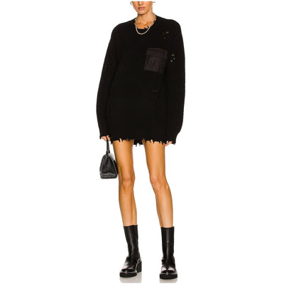 Ser.O.Ya Distressed Black Devin Sweater Size XS
