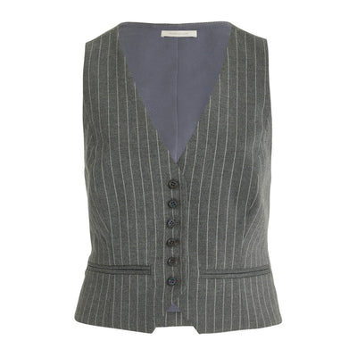 Favorite Daughter Pinstriped Gray The Favorite Vest Size S