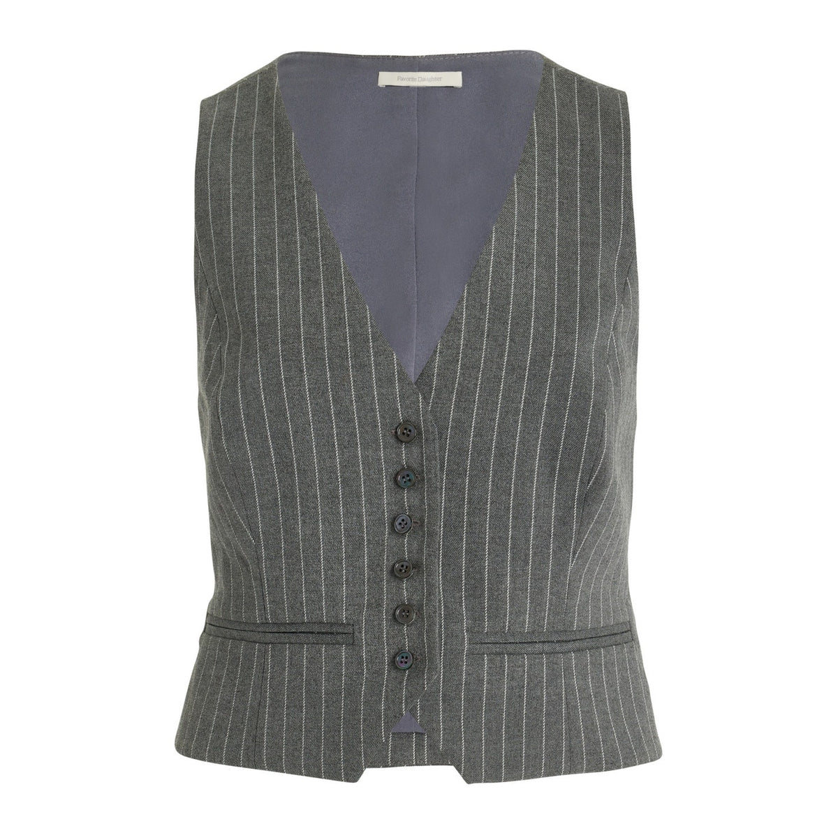 Favorite Daughter Pinstriped Gray The Favorite Vest Size S