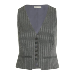 Favorite Daughter Pinstriped Gray The Favorite Vest Size S