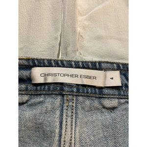 Christopher Esber Avant Garde Blue Deconstructed Spliced Pants Size Aus 4 / US 0