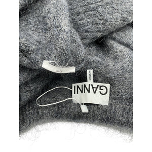Ganni 'Tie String' Grey Mohair Cardigan Size XXS
