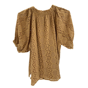 Cleobella Eyelet Tan Katie Blouse Size S