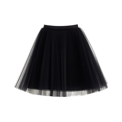 Carolina Herrera Plisse Black Tulle Mini Skirt Size 2