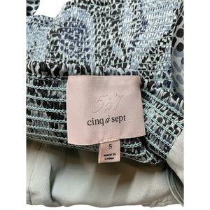 Cinq à Sept Ruffled Rain Cloud Multi Alisha Blouse Size S
