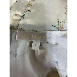LoveShackFancy Floral Canary Yellow Garcia Mini Dress Size 2