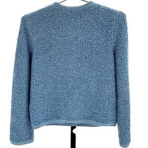 Maje Textured Blue Tweed Pattern Cardigan Jacket Size 1