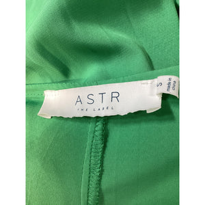 Astr The Label 'Damia' Green Cross Halter Satin Jumpsuit Size S