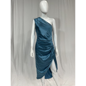 Elliatt 'Cassini' Blue One-Shoulder Satin Dress Size S