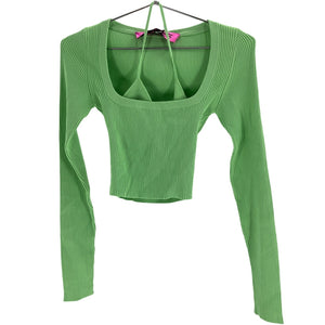 Gauge81 Ribbed Knit Green Yukita Top Size Small NWT