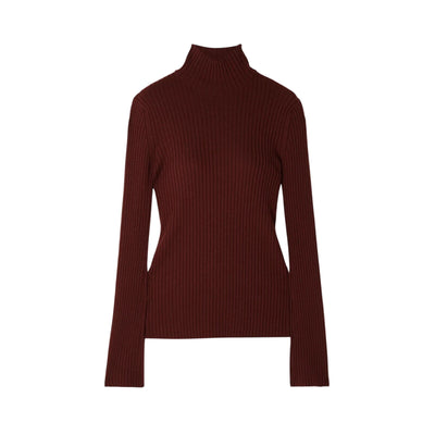 Chloé Ribbed Brick Turtleneck Sweater Size XL