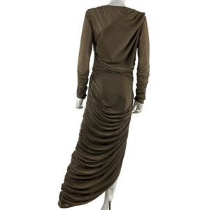 Lpa Ruched Dusty Olive Elena Dress Size L