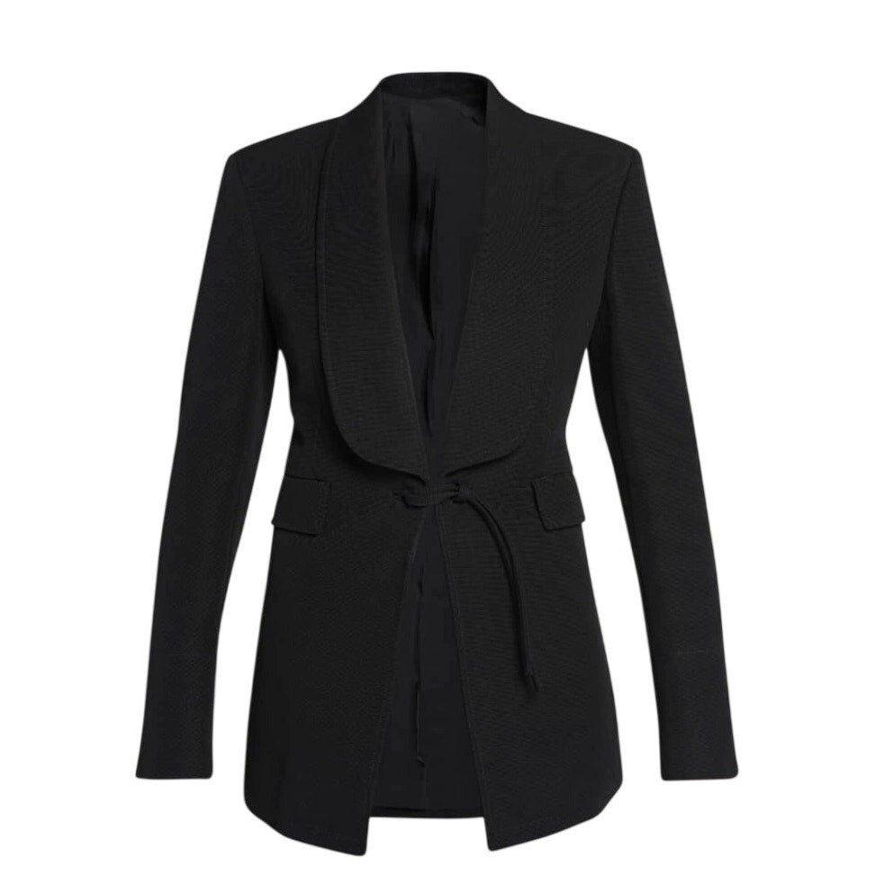Bottega Veneta Textured Black Cotton Ottoman Jacket Size 38 IT / US XS - NWT
