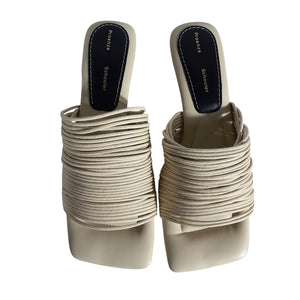 Proenza Schouler Sleek Natural Rolo Slide Sandals Size 9 B / 39 EU