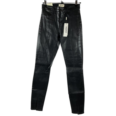 L'agence Coated Black Jyothi High Rise Split Ankle Denim Jeans Size 25
