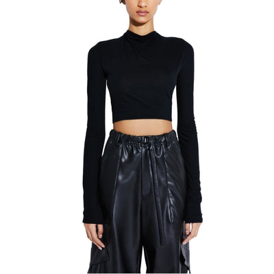 Lapointe Sleek Black Modal Jersey Dolman Tee Size S