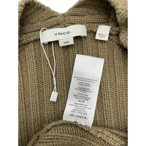 Vince Ribbed Green Cardigan Sweater Size M