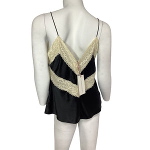 Loveshackfancy Lace Trimmed Black Brimsley Camisole Size XL NWT