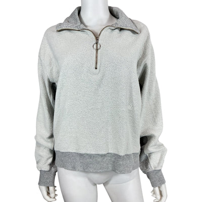 Helmut Lang Cozy Gray Half Zip Pullover Sweatshirt Size M