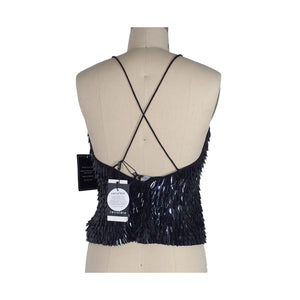 Retrofête Sequin Black Darla Size M Top NWT